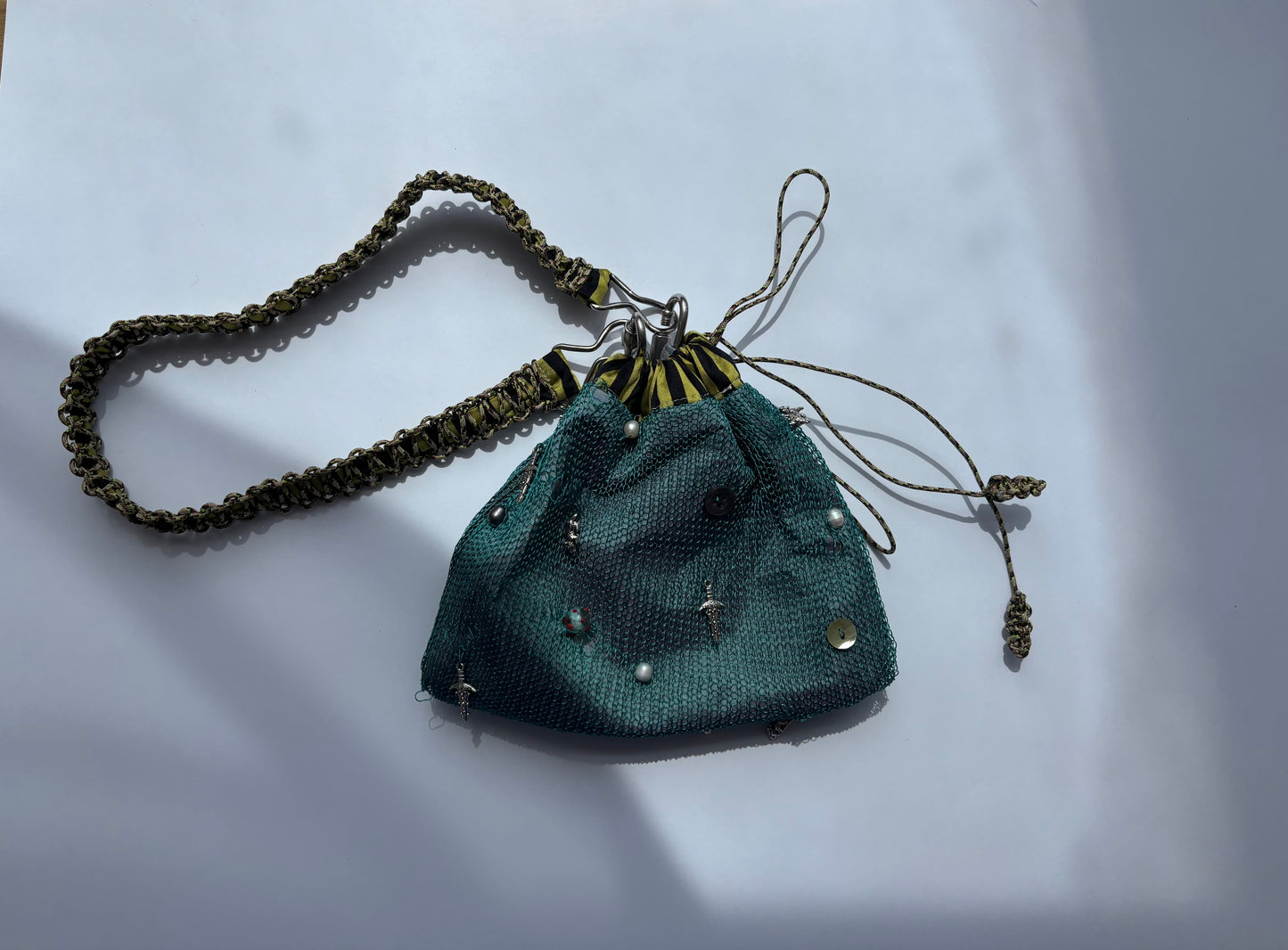 Lace charm pouch bag