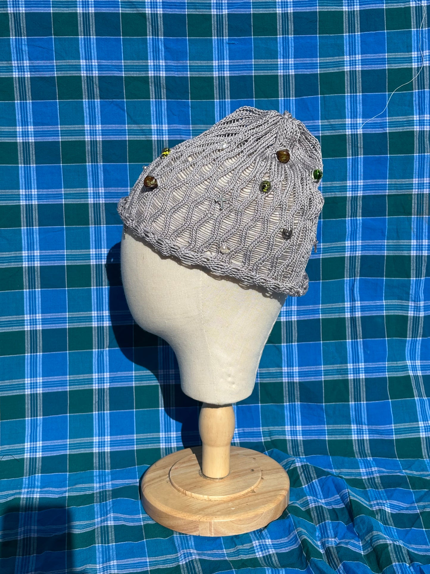 Lace beaded beanie