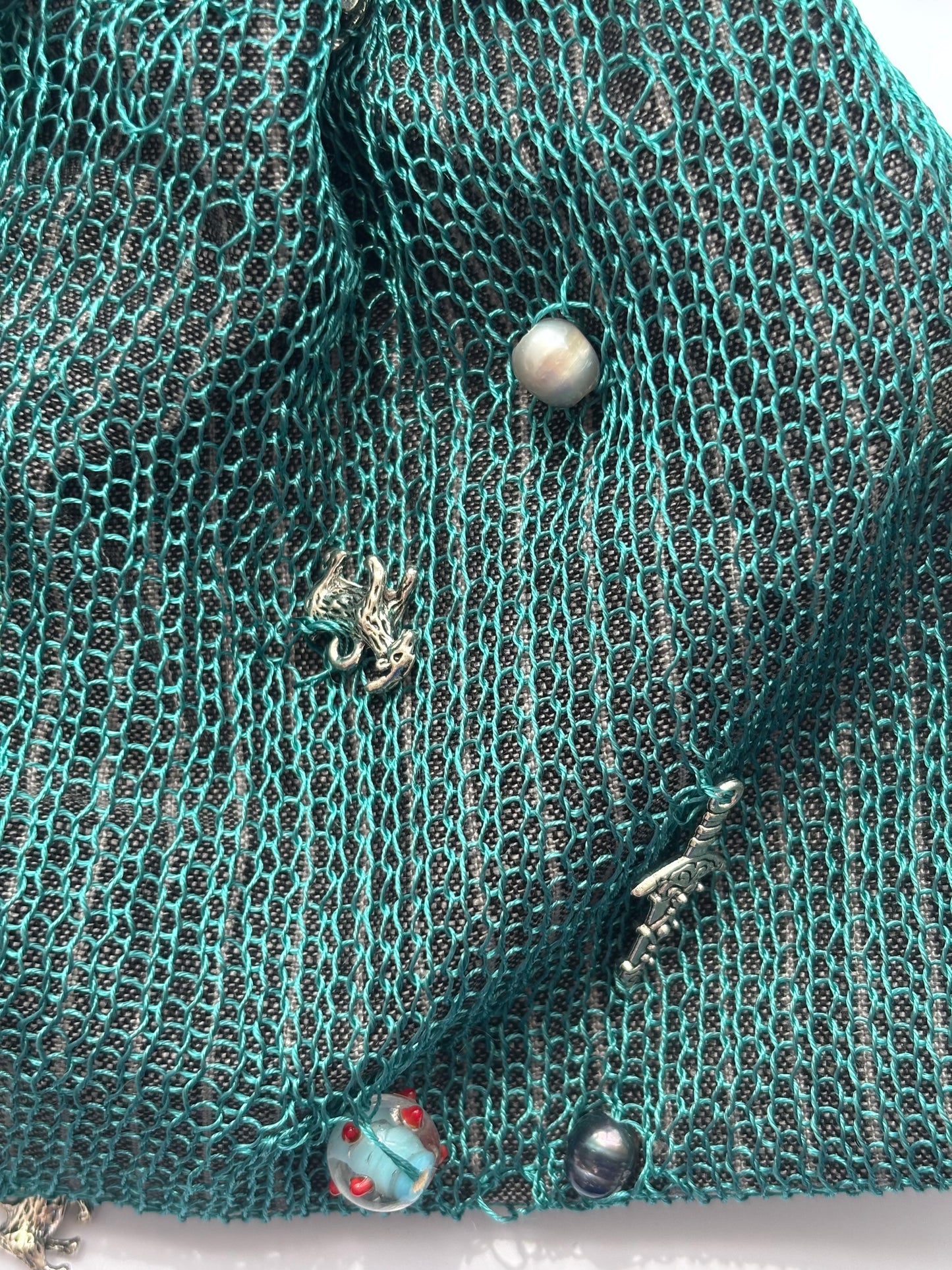 Lace charm pouch bag