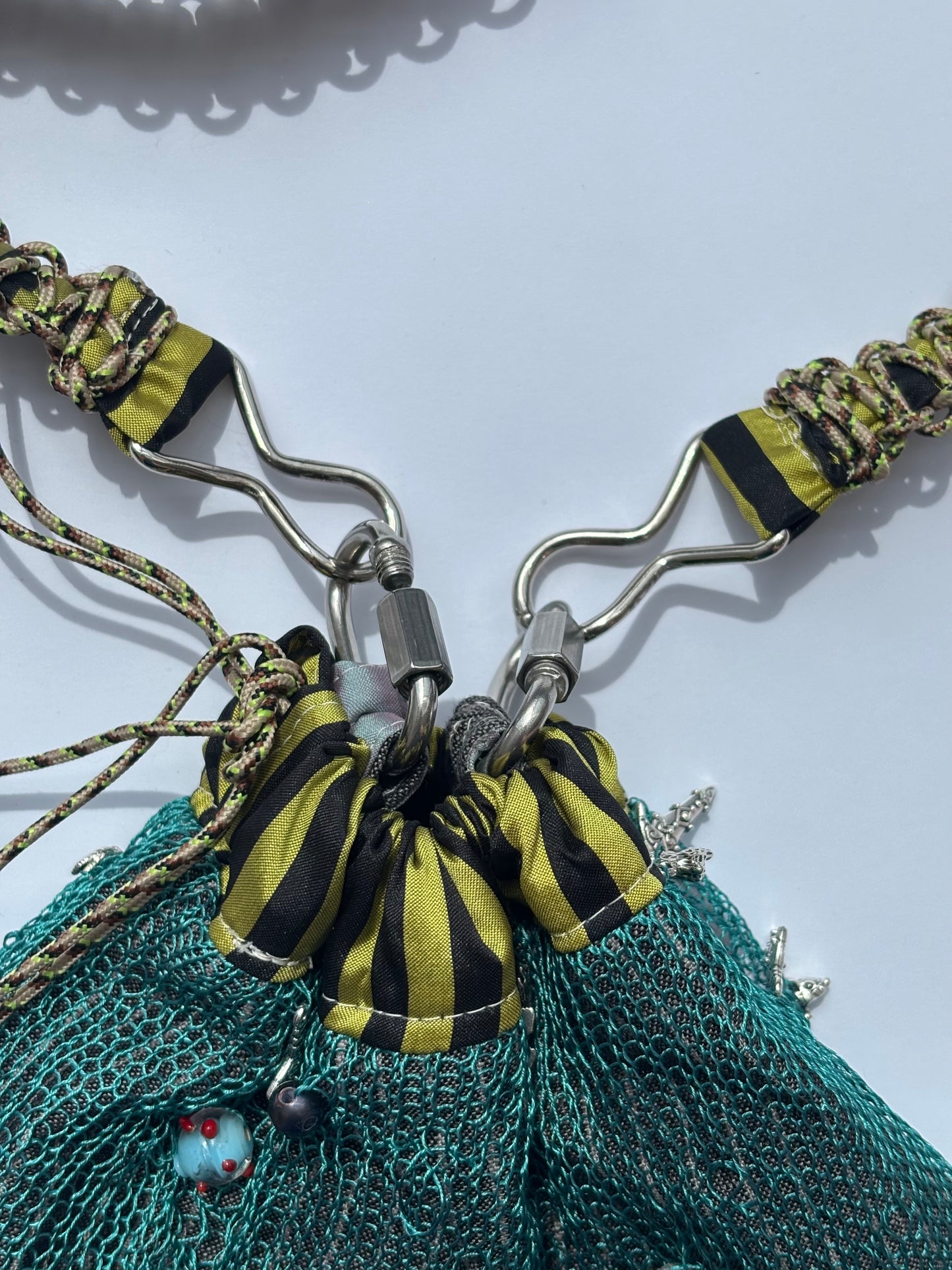 Lace charm pouch bag