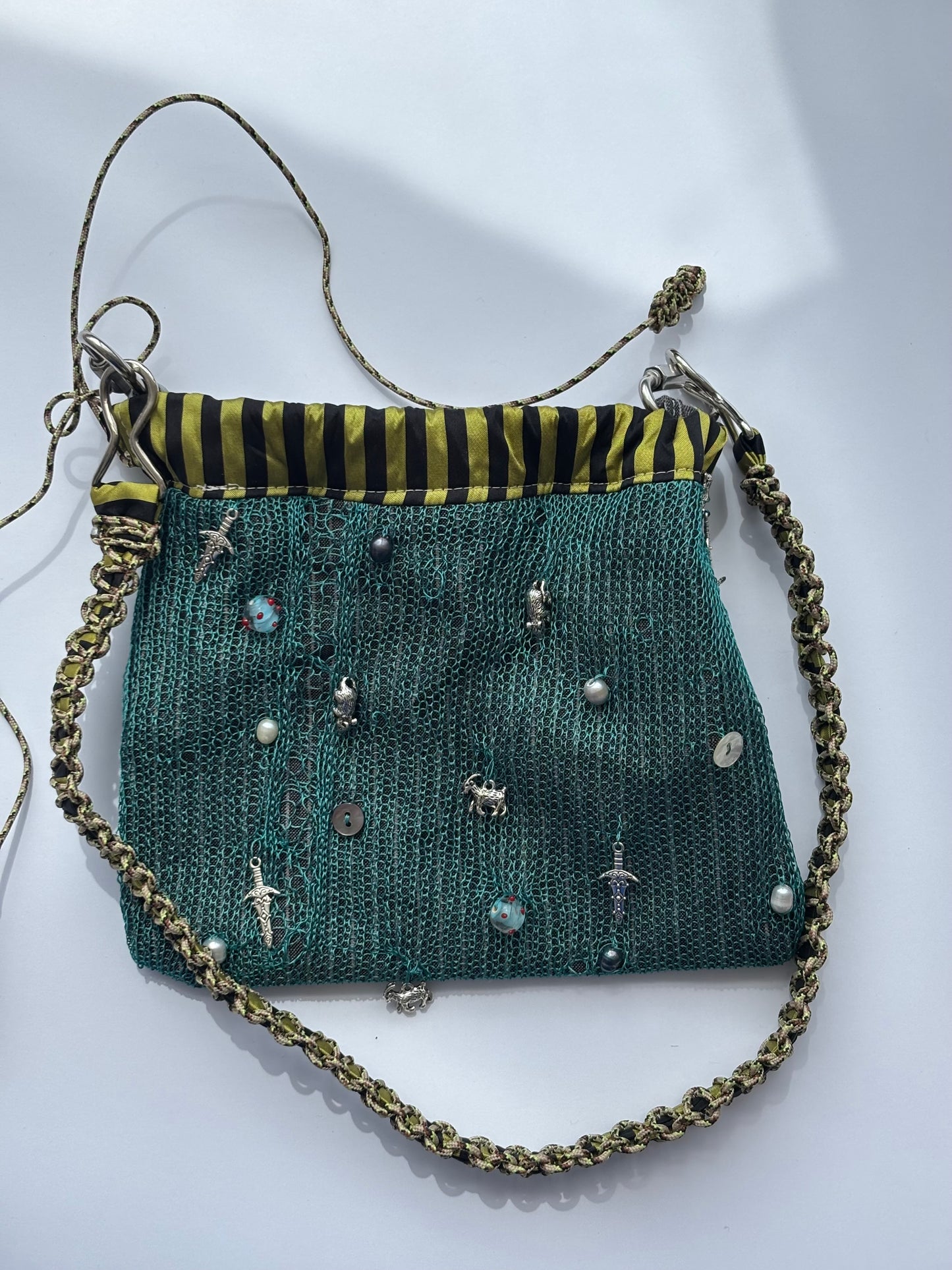 Lace charm pouch bag