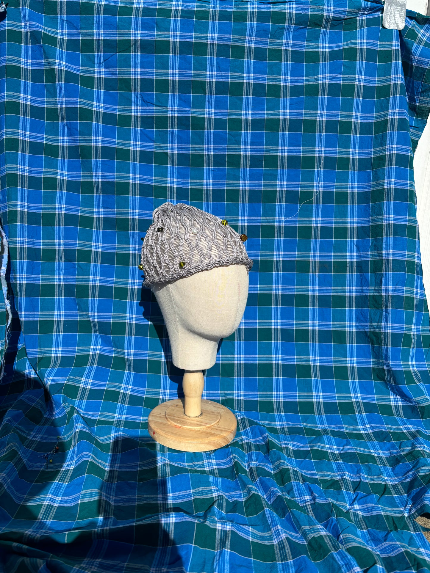 Lace beaded beanie