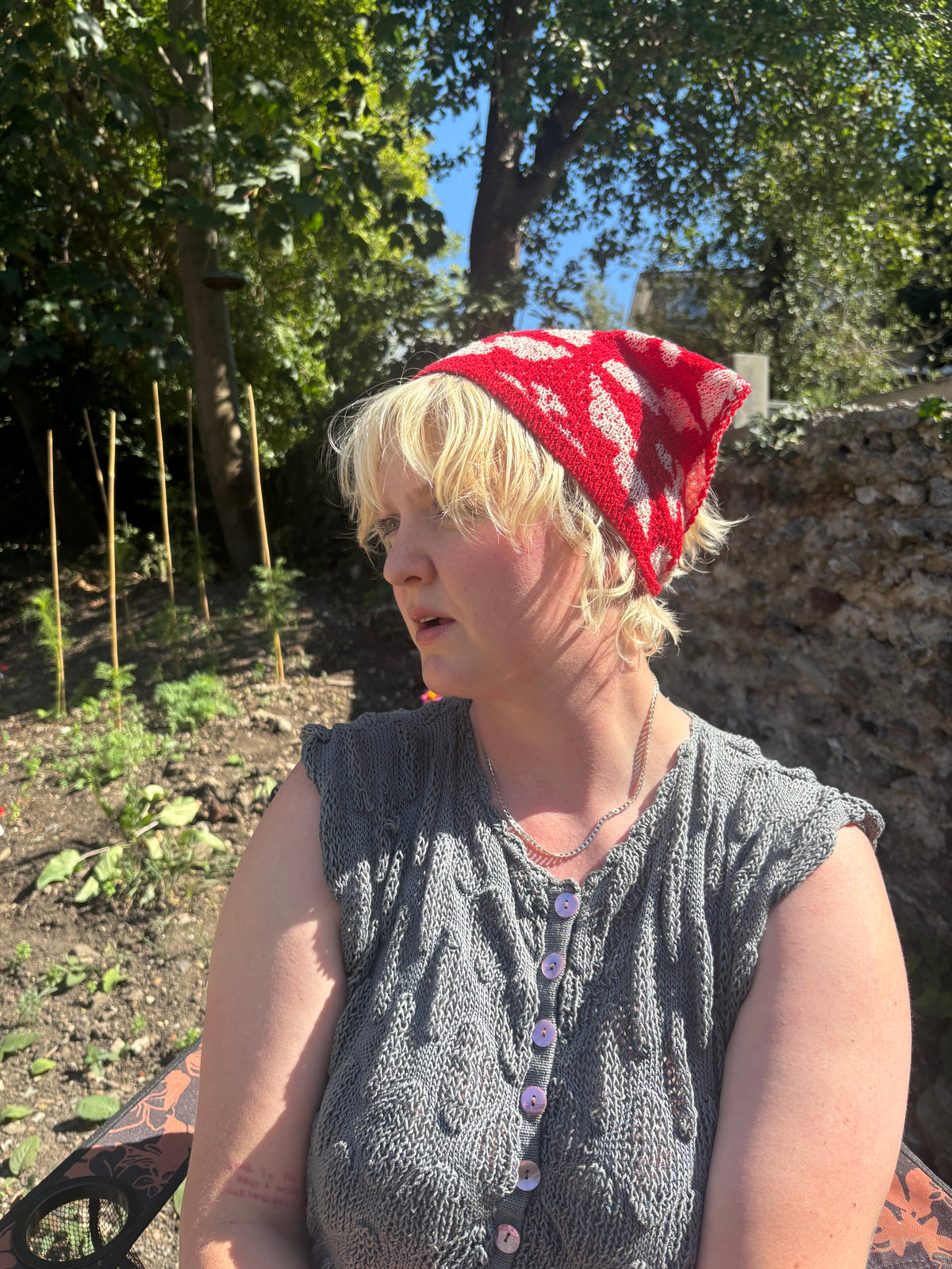 Medieval fence knitted bandana