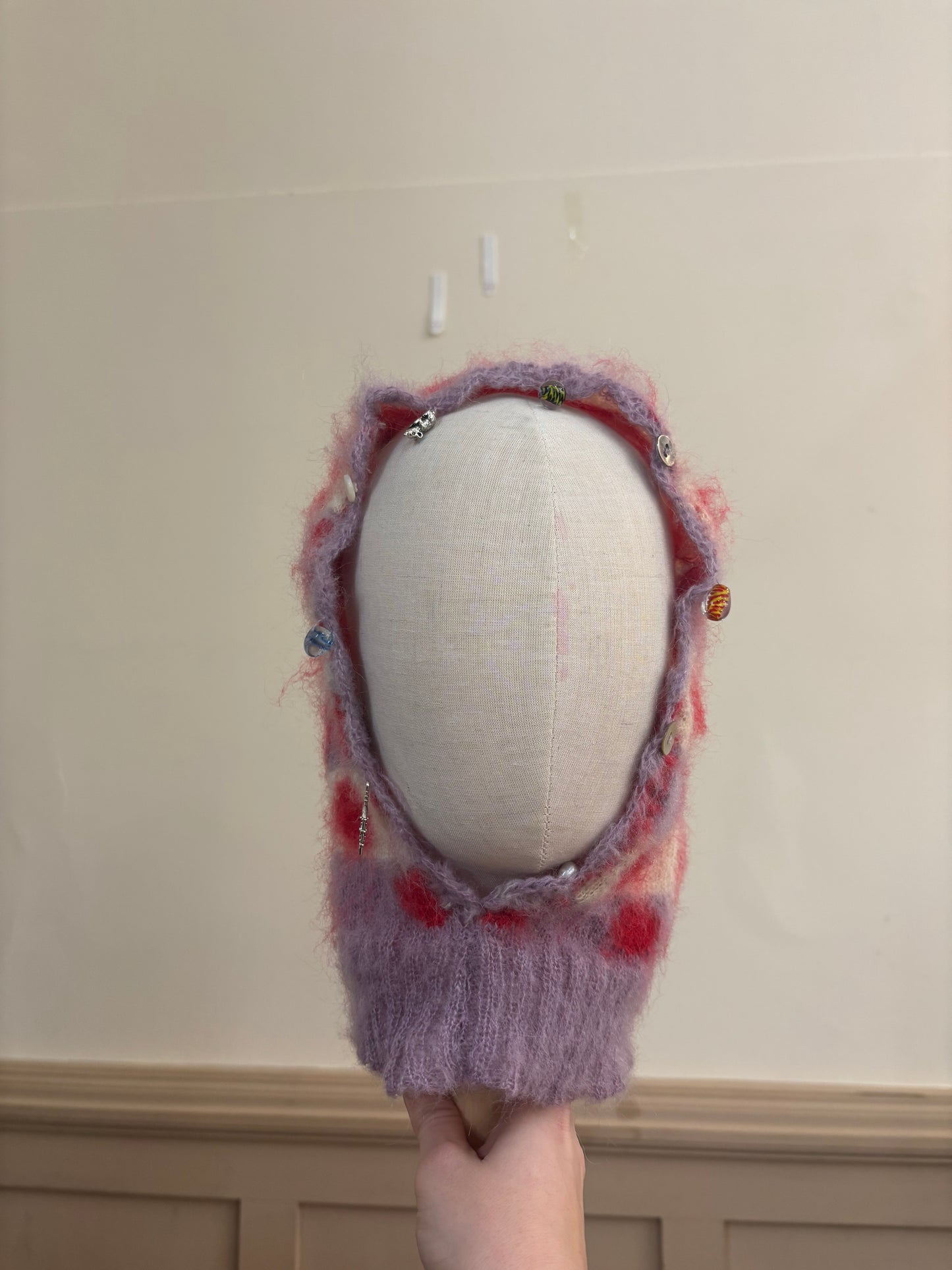 Mohair polkadot bonnet