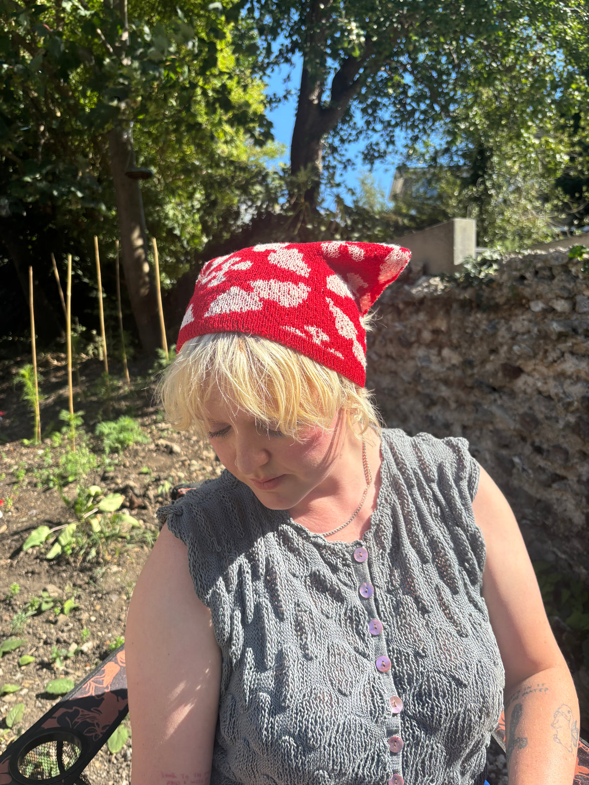 Medieval fence knitted bandana
