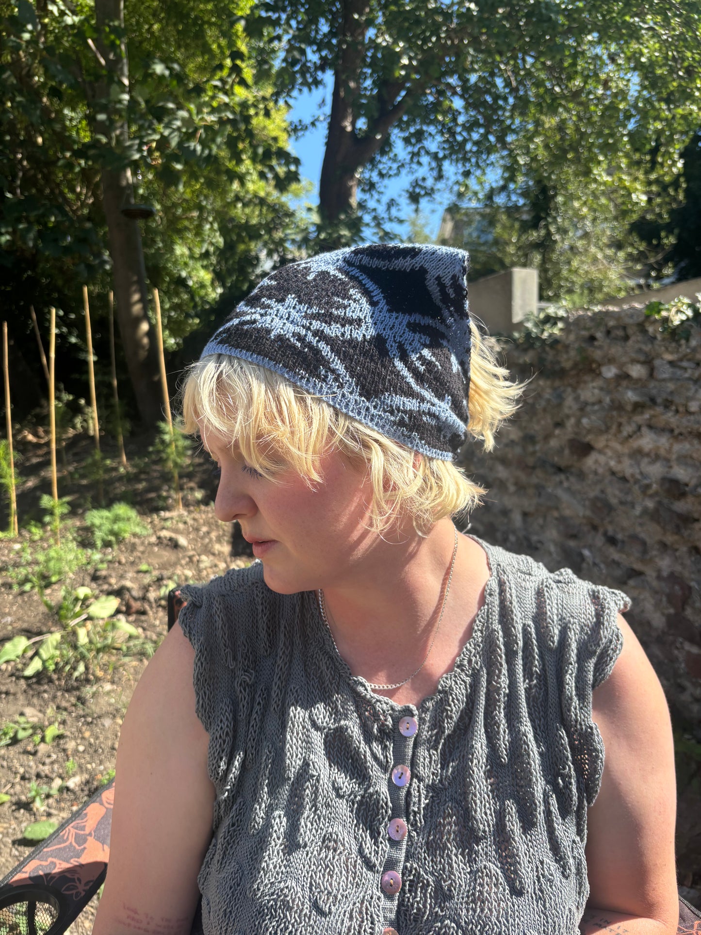 Medieval fence knitted bandana