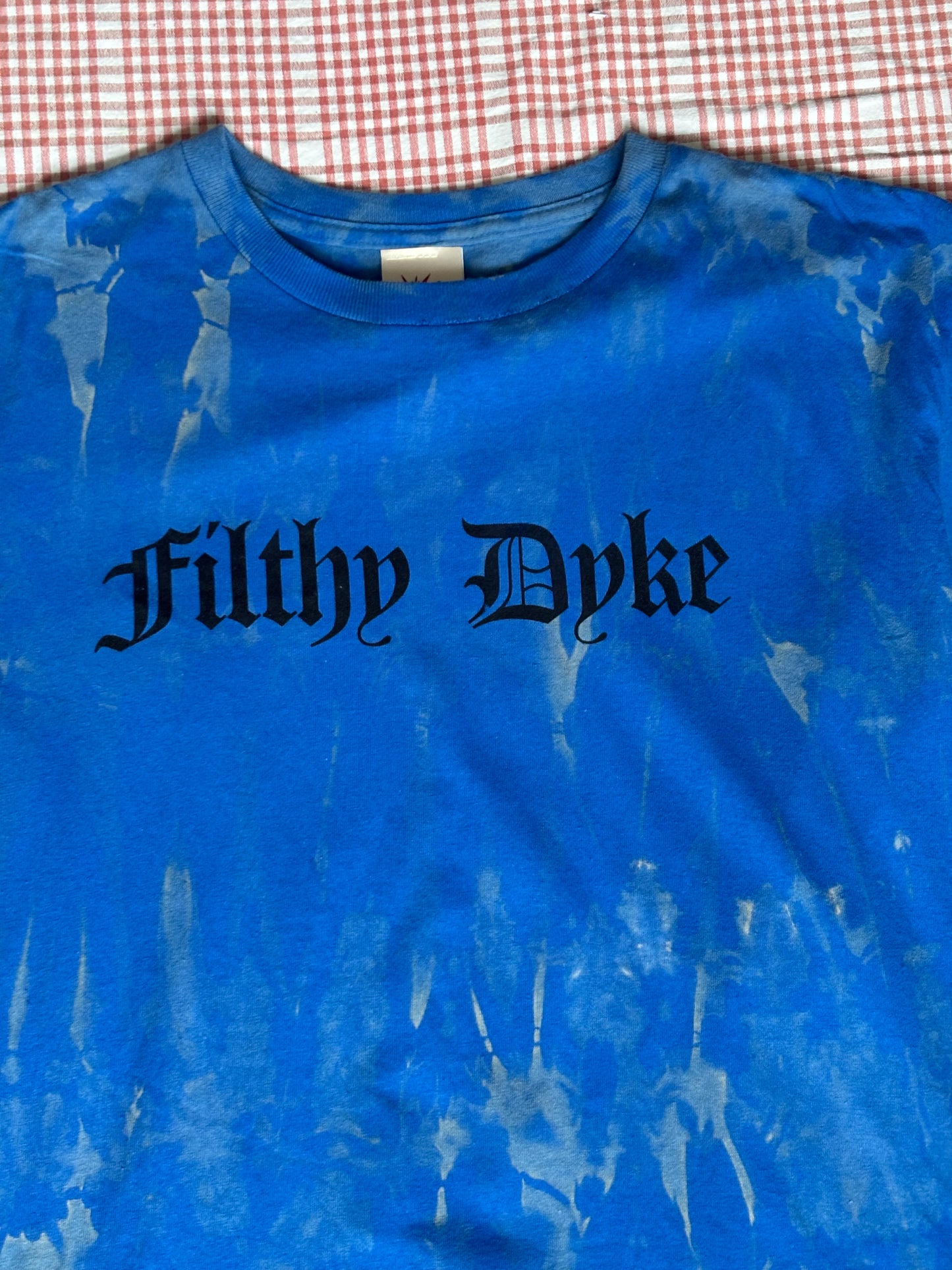 Bleached filthy dyke baby tee