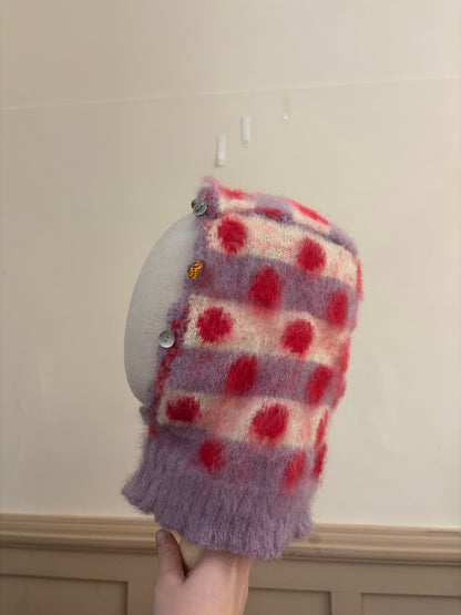 Mohair polkadot bonnet