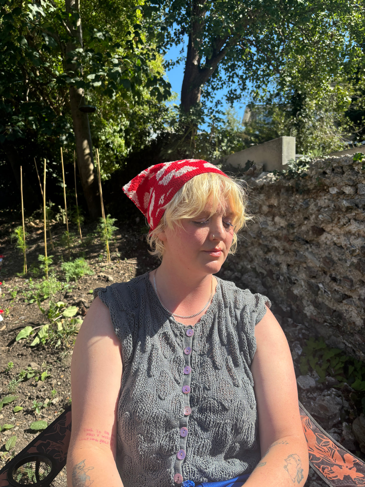 Medieval fence knitted bandana