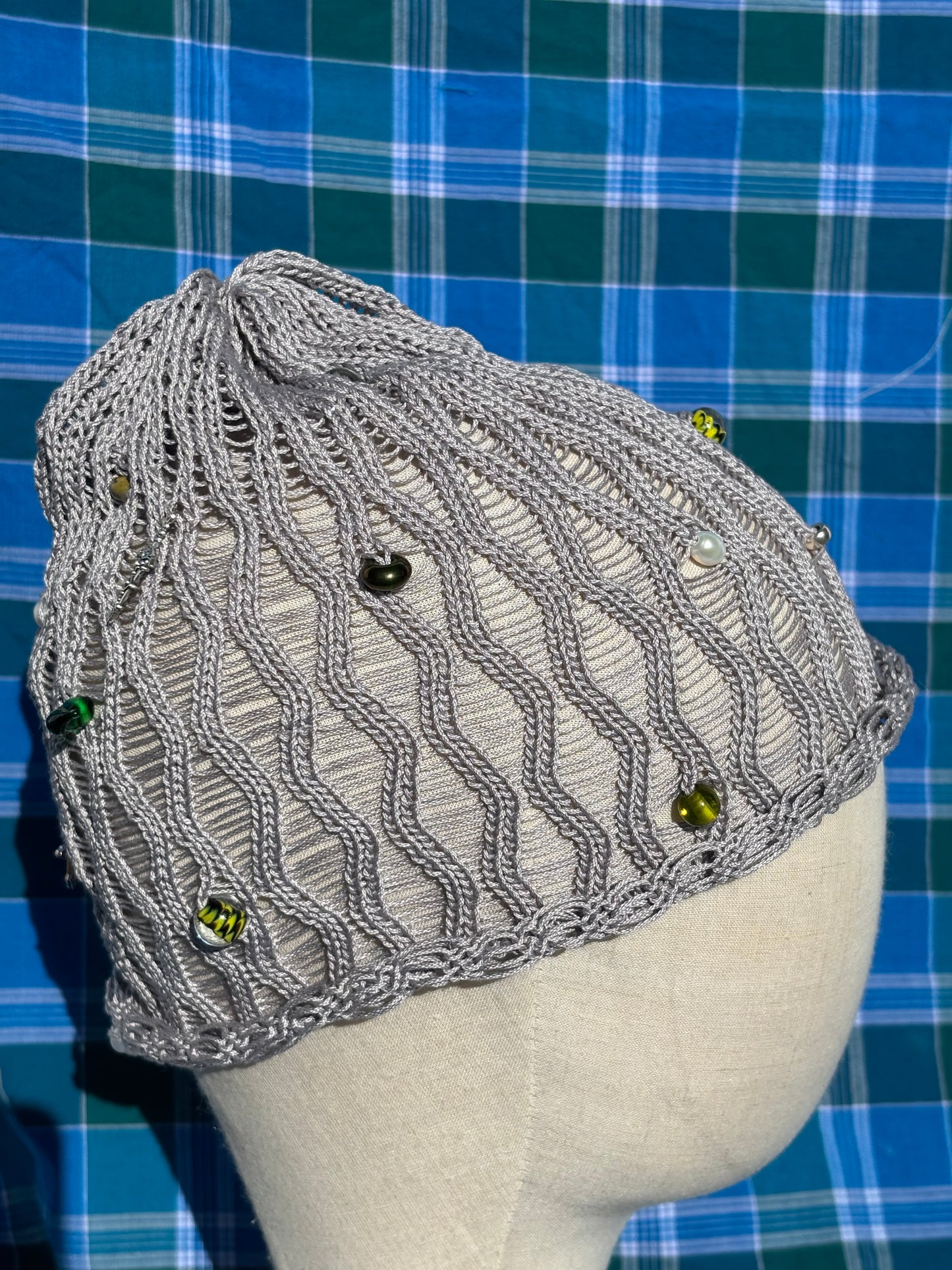 Lace beaded beanie