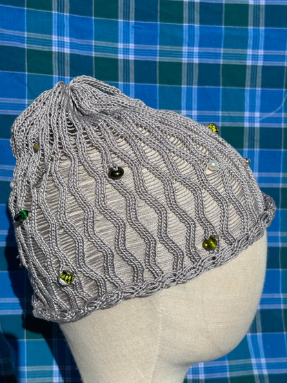 Lace beaded beanie
