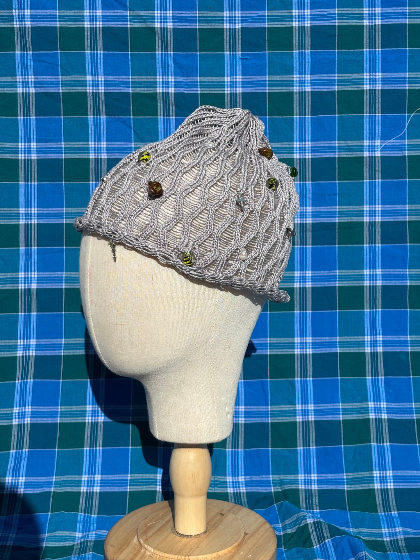 Lace beaded beanie