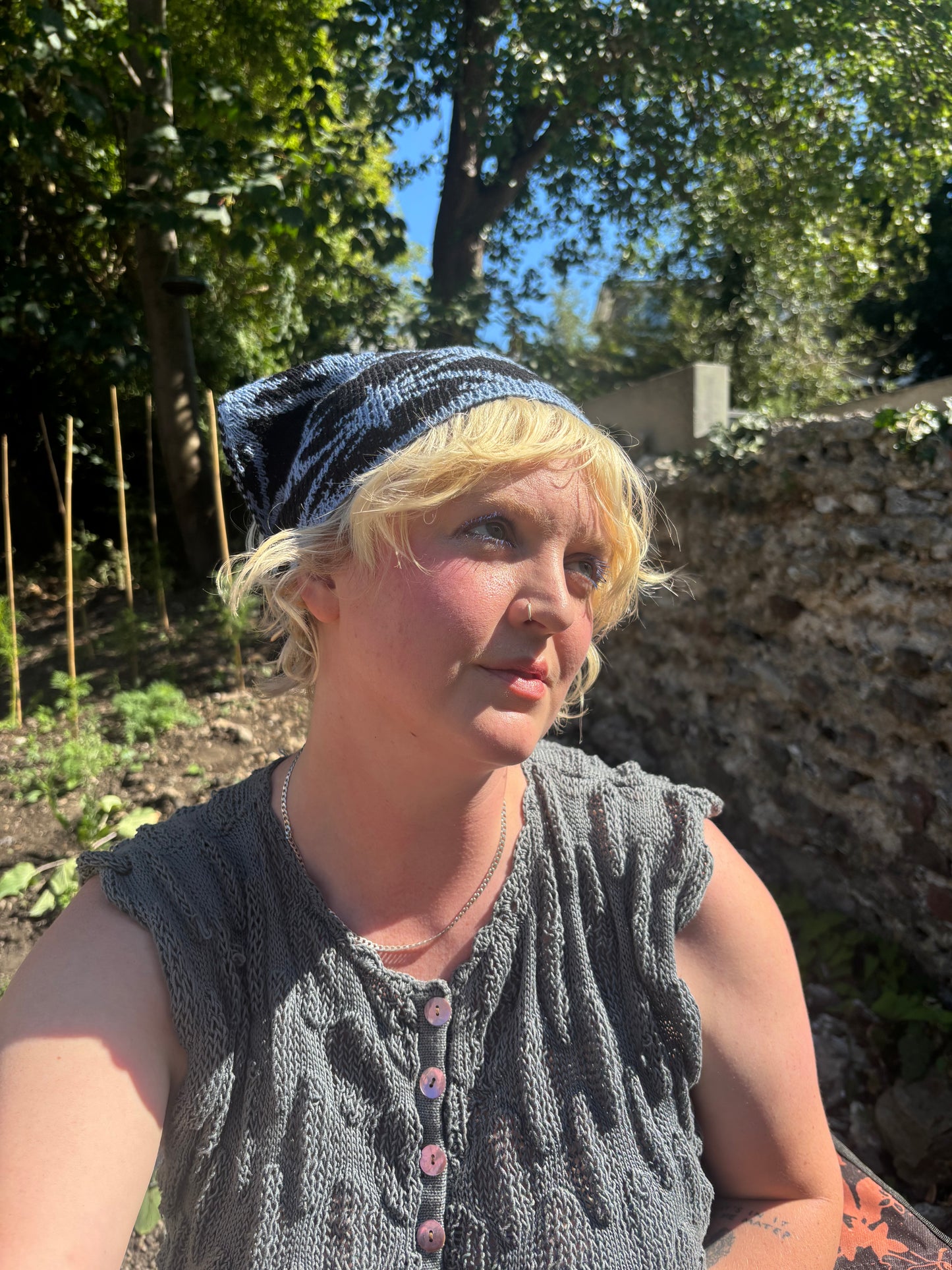 Medieval fence knitted bandana