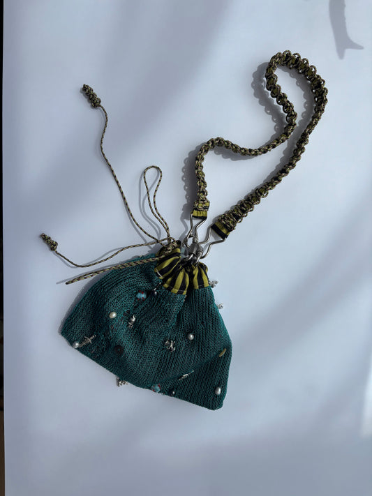 Lace charm pouch bag