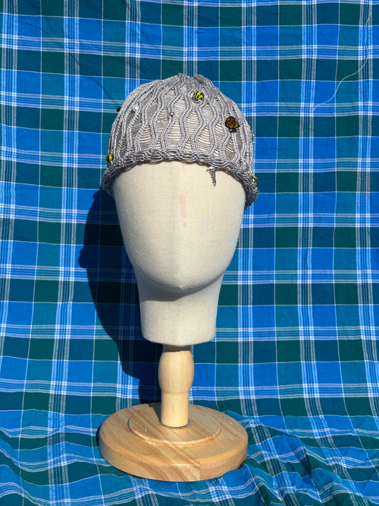 Lace beaded beanie