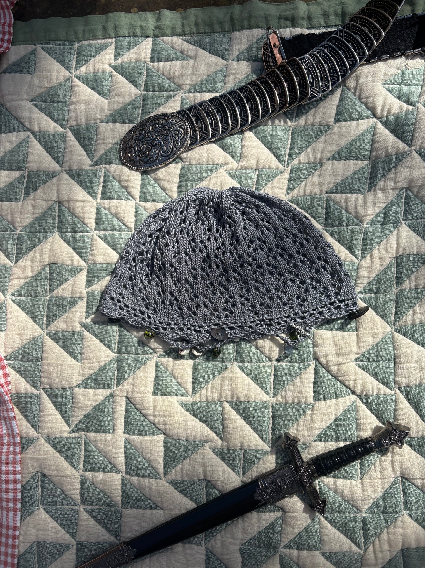 Lace coif hat