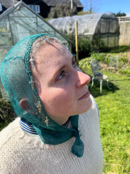 Medieval chain mail knit bonnet